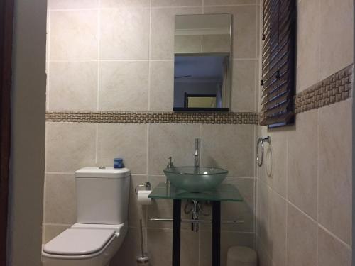 a bathroom with a toilet and a sink at Bokamoso Views in Rustenburg
