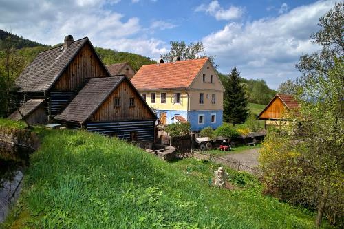 a group of buildings sitting on top of a hill at Interhotel Bohemia in Ústí nad Labem