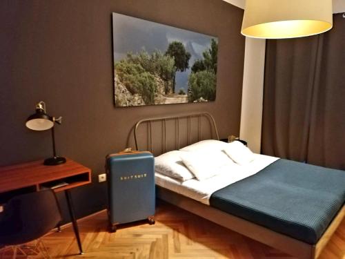 Tempat tidur dalam kamar di Luxury Old Town Apartment Pula