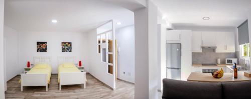 Kuchyň nebo kuchyňský kout v ubytování Apartamentos Los Laureles