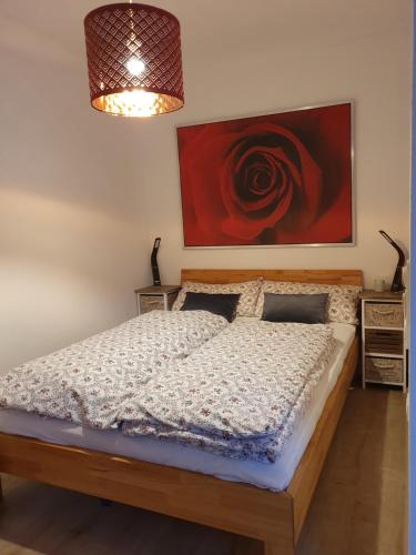 Postel nebo postele na pokoji v ubytování Ferienwohnung Schwartz