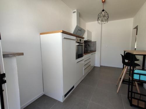 Cuisine ou kitchenette dans l'établissement An der Wassermühle