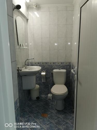 a bathroom with a toilet and a sink at Hotel Belisimo in Ruse