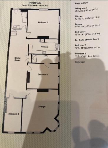 a drawing of a floor plan of a building at PENTHOUSE in Shanklin