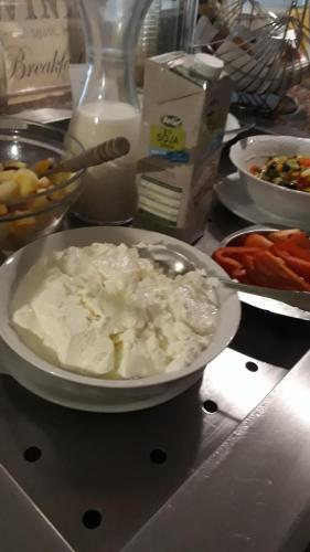 a bowl of food sitting on top of a counter at Hotel Sonnenhof in Lügde