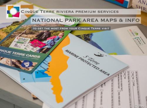 a map of the national park area maps and info at Rundanina Village Life Studio in Vernazza
