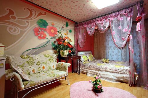 Voodi või voodid majutusasutuse Gangchon Beautiful Pension toas