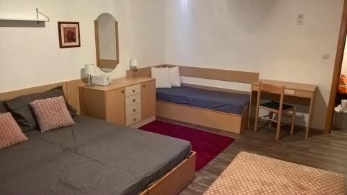 Postel nebo postele na pokoji v ubytování Apartman-Vila Nikola, 064jedansedamdvatridevetnulatri