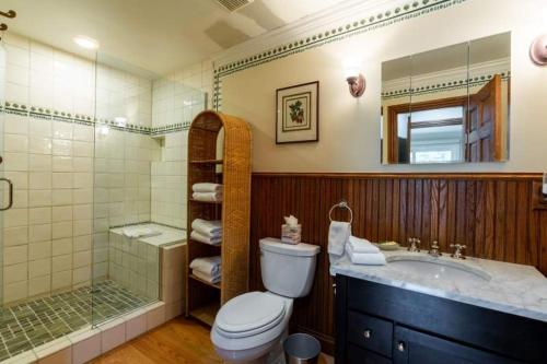 a bathroom with a toilet and a sink and a shower at Texas Townhome Minutes to Gondola in Vail