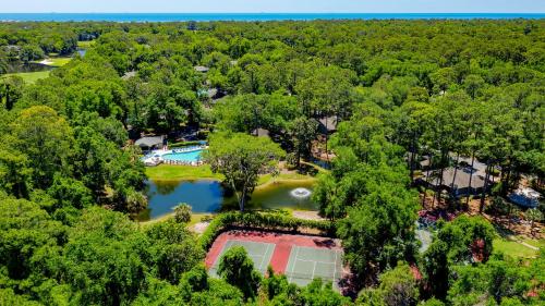 an aerial view of an estate with a swimming pool and trees at Carolina Club by Spinnaker Resorts in Hilton Head Island