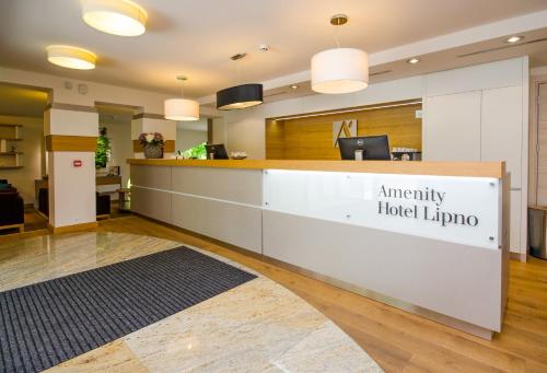 an empty lobby of aninity hotel lippo at Amenity Hotel & Resort Lipno in Lipno nad Vltavou