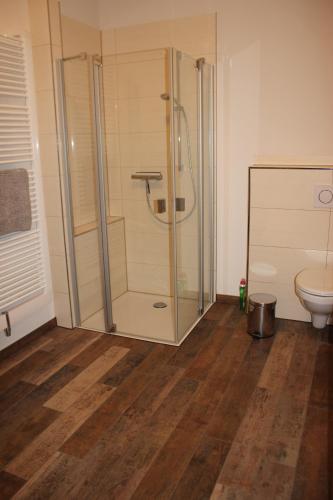 Ένα μπάνιο στο Ferienwohnung Goldgrund