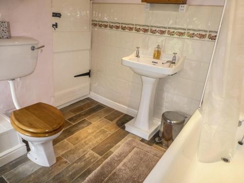 een badkamer met een toilet en een wastafel bij High Smarber in Gunnerside