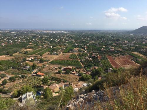 a view of a small town from the top of a hill at Villa Bello Horizonte regio Denia - Javea in Pedreguer