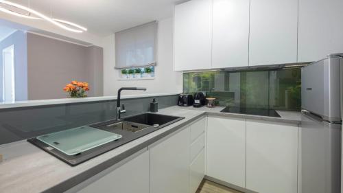 Cuisine ou kitchenette dans l'établissement Dolac Design Apartment 8