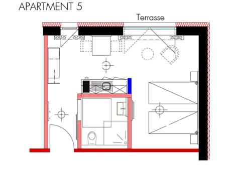 a floor plan of a small house at am Scheunentor in Rainau