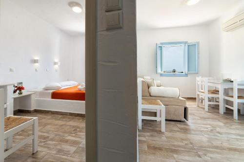 Ένα ή περισσότερα κρεβάτια σε δωμάτιο στο Stratos Apartments & Studios 
