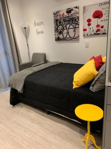 Cama o camas de una habitación en Studio próx Av Paulista