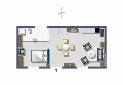 a drawing of a floor plan of aominium at Résidence Miro, gîtes climatisés avec piscine et tennis in Les Arcs sur Argens