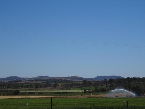 a view of a field with a hose at Redgate Country Cottages in Moffatdale