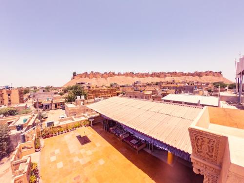 an overhead view of a city with a building at Hotel Tokyo Palace in Jaisalmer