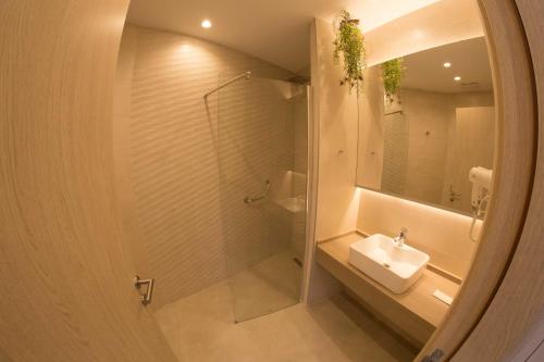 Koupelna v ubytování Hotel Verso