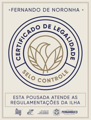a stamp with the text fernando de leynes sub continuous at Pousada Morena in Fernando de Noronha