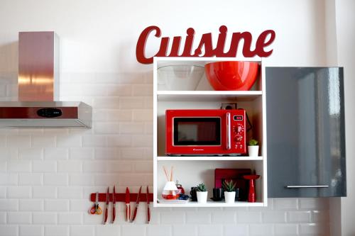 Dapur atau dapur kecil di Appart Cosy Brest (les Capucins)