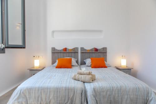 Postel nebo postele na pokoji v ubytování Mikri Villas