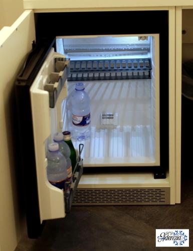 カルタニッセッタにあるB&B Adenziaのオープン冷蔵庫(ボトル入り飲料水付)