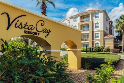 a sign for a villa say resort in front of a building at Vista Cay at Epic Universe - Luxury 4 bedroom condo in Orlando