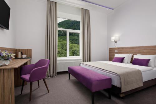 Katil atau katil-katil dalam bilik di Hotel Orlinye Skaly