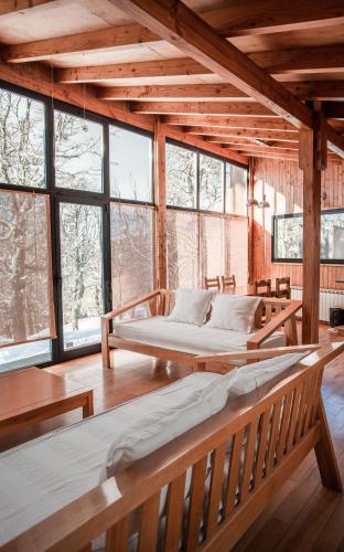 Llit o llits en una habitació de Cabañas Las Murras