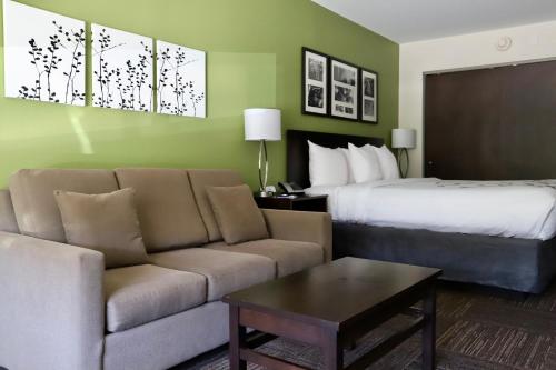 Tempat tidur dalam kamar di Sleep Inn & Suites Belmont - St. Clairsville