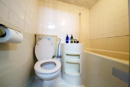 大阪市にあるEX Tenjinnomori Apartment 104のトイレと浴槽付きのバスルーム