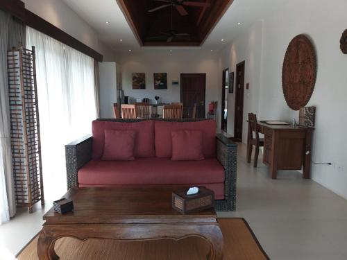 Χώρος καθιστικού στο Koh Phangan Pavilions Serviced Apartments