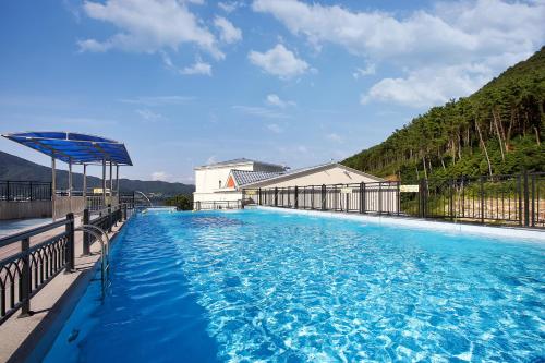 Dome Hotel Geoje tesisinde veya buraya yakın yüzme havuzu