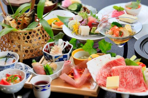 Svečiams siūlomi pusryčių variantai apgyvendinimo įstaigoje Shikitei Morioka TsunagiOnsen