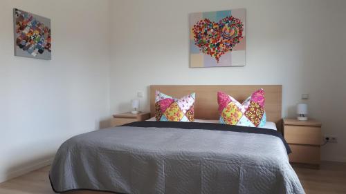 Ένα ή περισσότερα κρεβάτια σε δωμάτιο στο Ferienhaus Wasserkunst