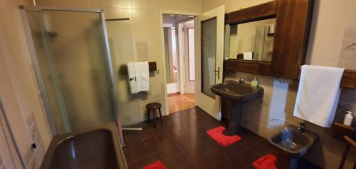 a bathroom with a sink and a toilet and a shower at B&B Il Borghetto in Percoto