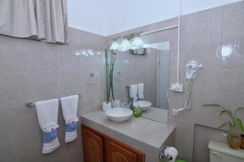 Rainforest Haven Inn tesisinde bir banyo