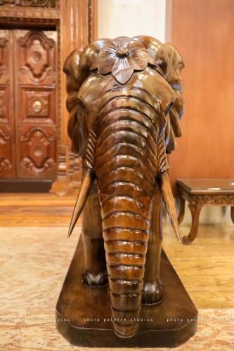 a statue of an elephant on a table at JC Residency Madurai in Madurai