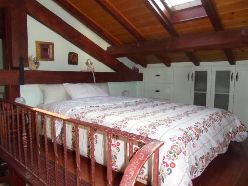 a bedroom with a bed in a room at Hillsidehouse in Magouládes