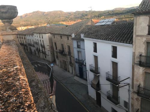 a view of a city street with buildings at Cal Pubill in Ginestar