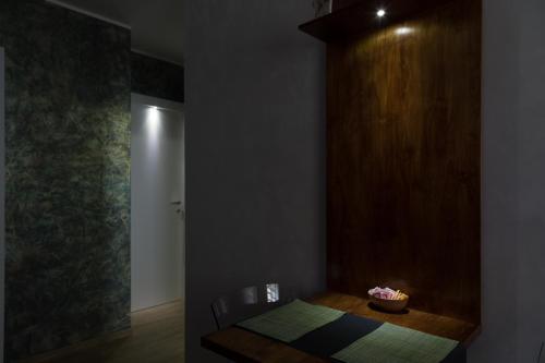 a dining room with a table with a bowl on it at MiraMonti Rooms in Campobasso