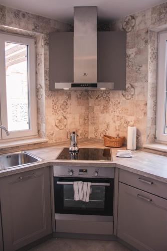 Kuchyň nebo kuchyňský kout v ubytování Salinea Apartments