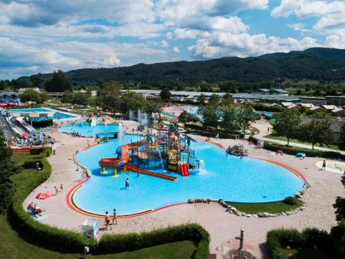 an aerial view of a water park at Lux Living Apartments BUDIČ near Terme Čatež in Brežice