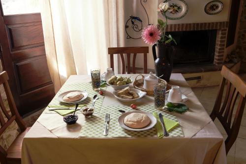 a table with a plate of food on it at Le Querce di Cota in Troina