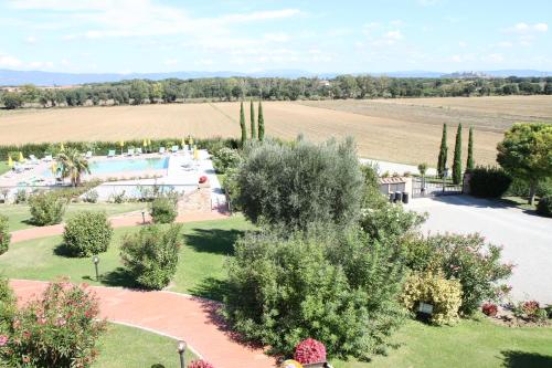 an aerial view of a park with a swimming pool at Agriturismo Verbena in Castiglione del Lago