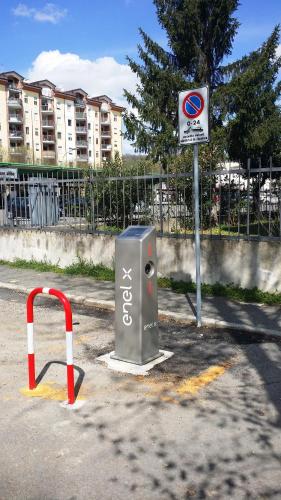a trash can sitting on the side of a street at Casa di Sissy con Piscina Privata - Zona Villa Igea in Acqui Terme